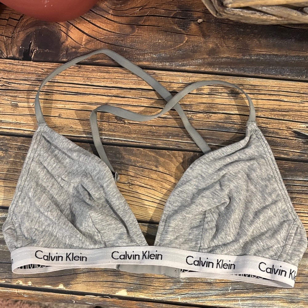 Calvin Klein Heather Gray Triangle Bralette
